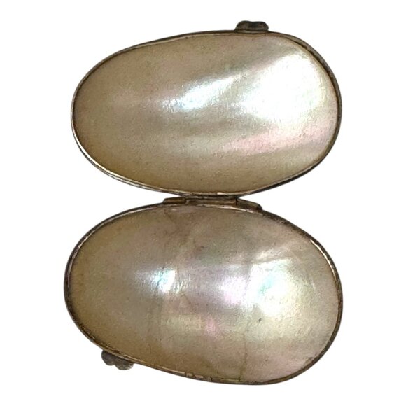 Antique 19th C Ormolu & Natural Shell Mother of Pearl Snuff Trinket Box VTG READ - Picture 3 of 11